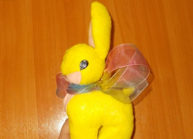 DIY yellow plush rabbit