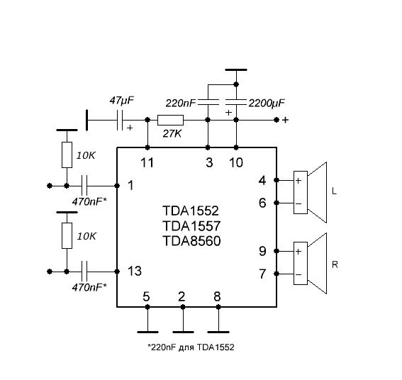 A very simple powerful amplifier on a chip