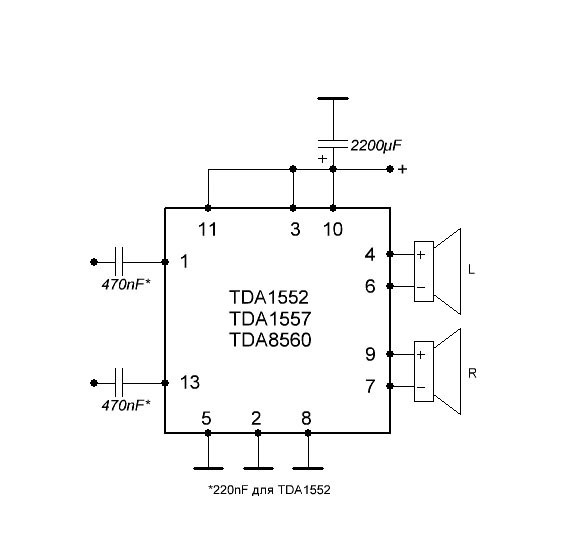 A very simple powerful amplifier on a chip