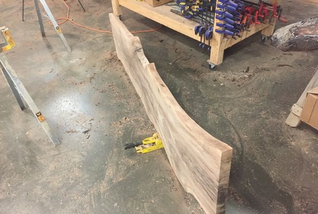 Solid board table and bench