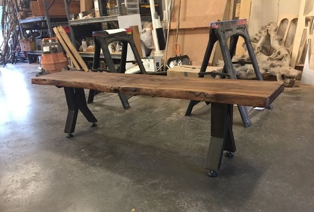 Solid board table and bench