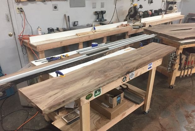 Solid board table and bench