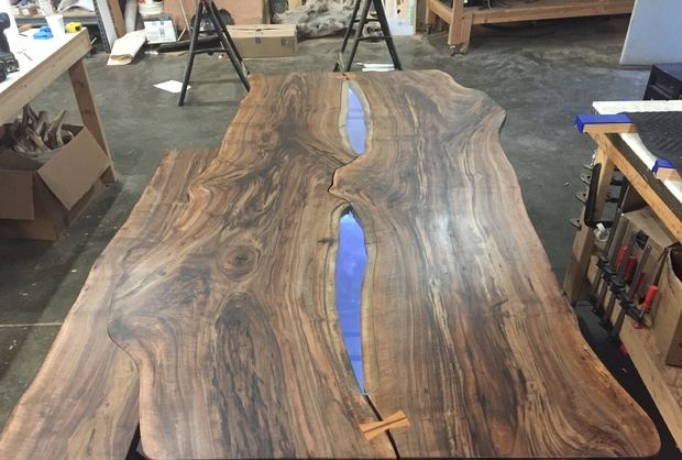 Solid board table and bench