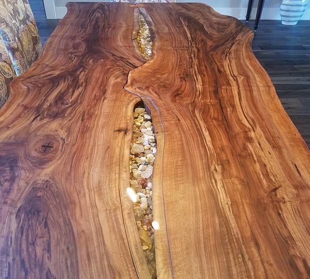 Solid board table and bench