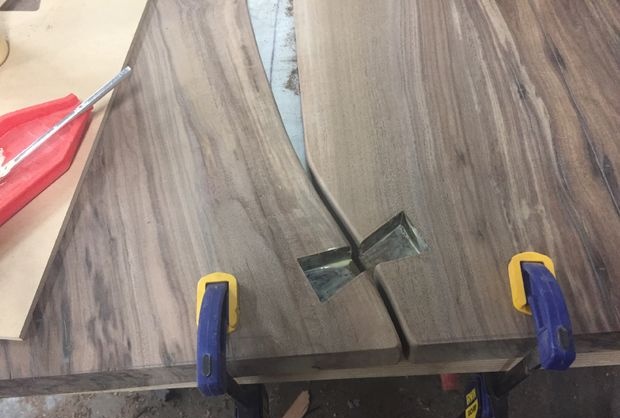 Solid board table and bench