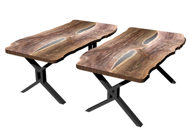 Solid board table and bench