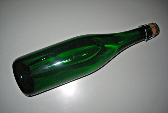 New Year's decoupage champagne bottle