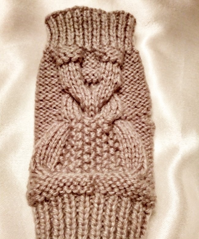 How to knit mitts with an owl pattern