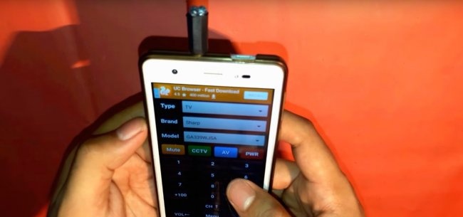 Universal IR remote control from a smartphone