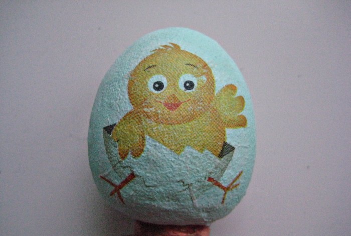 Easter souvenir made of plaster Egg on a stand