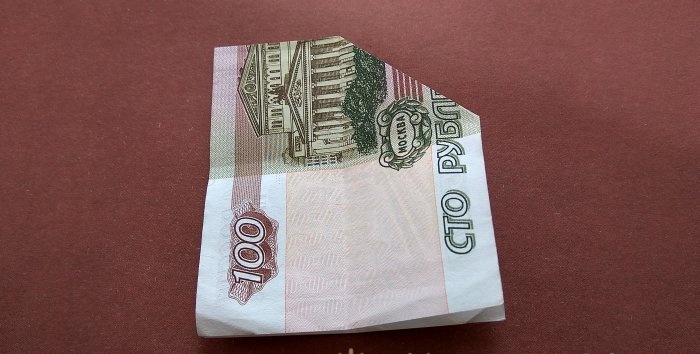 DIY origami pyramid model from banknotes