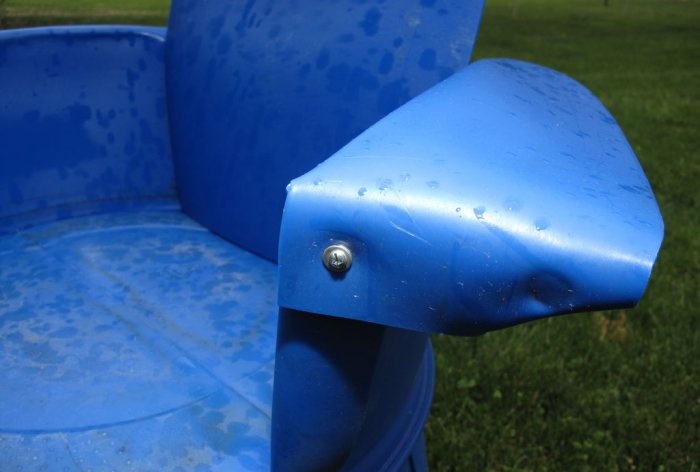 Garden chair made of plastic barrel