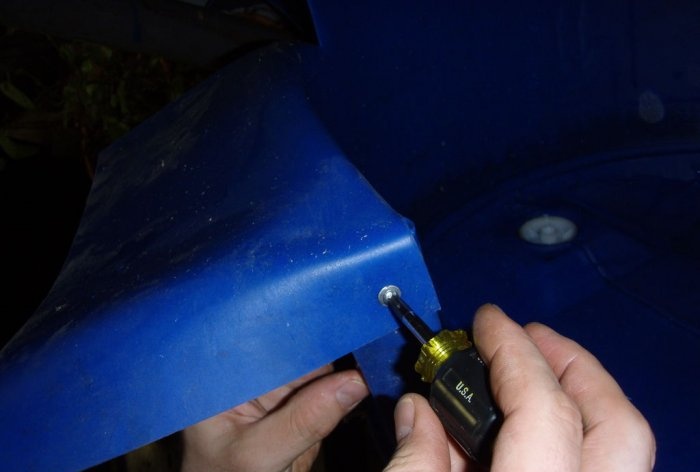 Garden chair made of plastic barrel