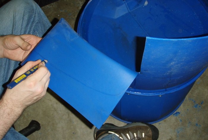 Garden chair made of plastic barrel