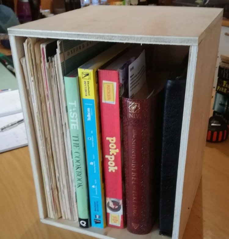 Simple TV table with bookshelves