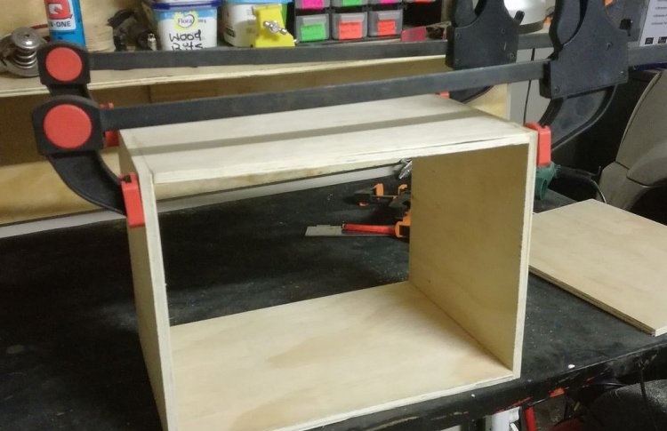 Simple TV table with bookshelves