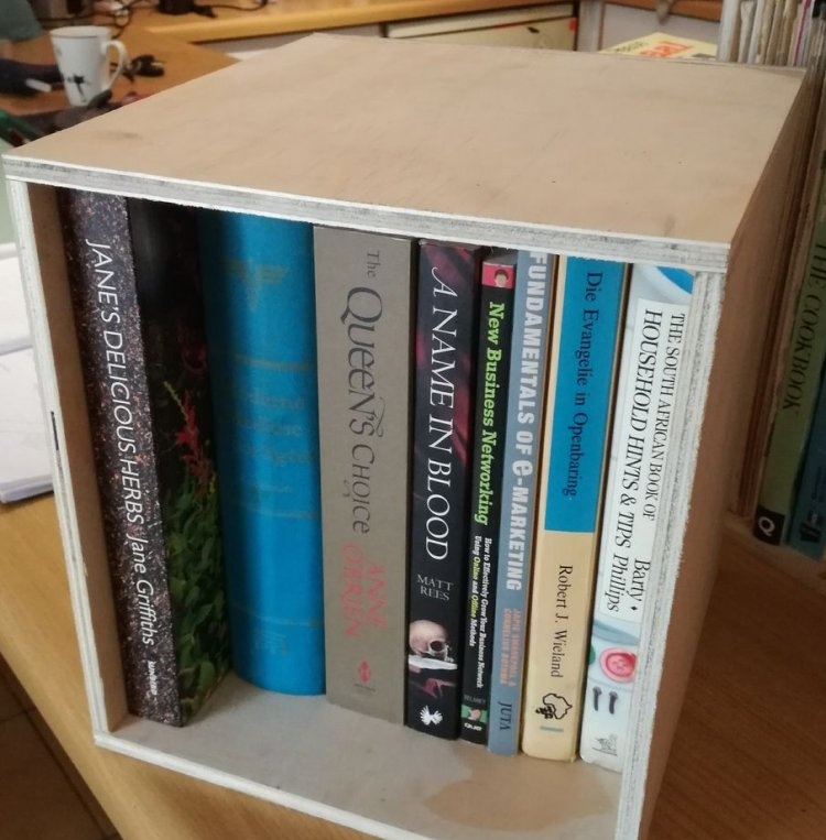 Simple TV table with bookshelves