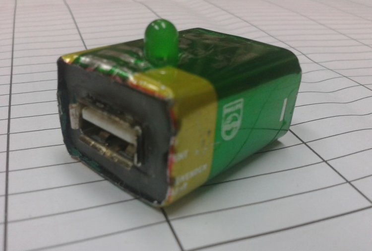 Phone charger from 9 V battery