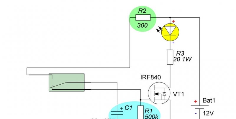 A simple backlight circuit with a timer