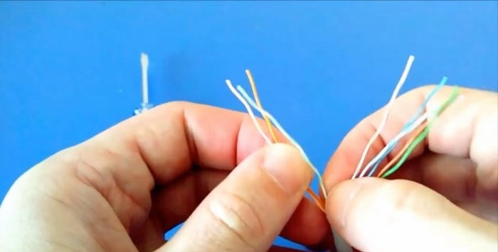 How to crimp an RJ45 connector with a simple screwdriver