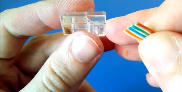 How to crimp an RJ45 connector with a simple screwdriver