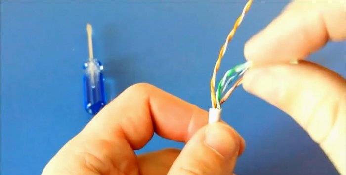 How to crimp an RJ45 connector with a simple screwdriver