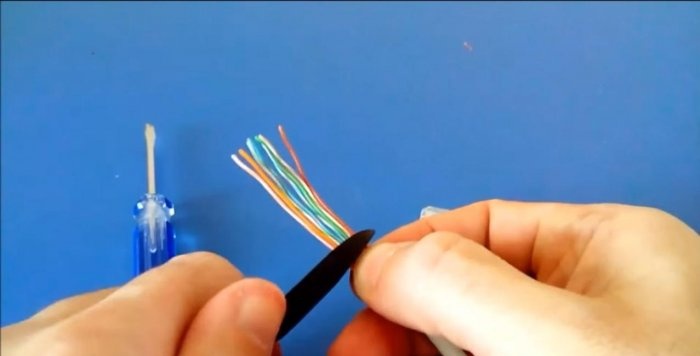 How to crimp an RJ45 connector with a simple screwdriver