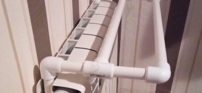 Battery dryer made of plastic pipes