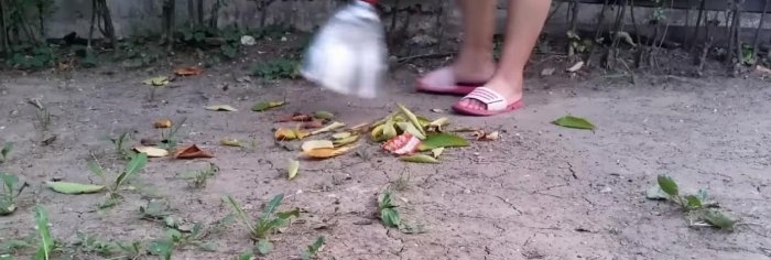 Broom made from plastic bottles