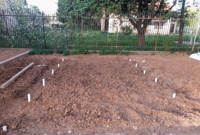 A simple greenhouse made of PVC pipes