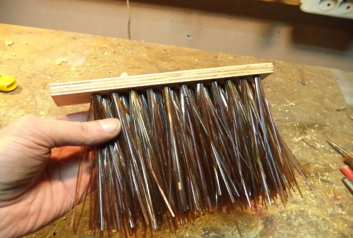 Brush made from plastic bottles