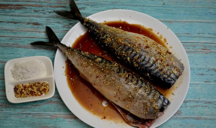 Mackerel on the grill