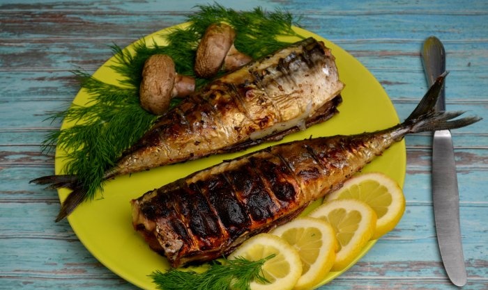 Mackerel on the grill