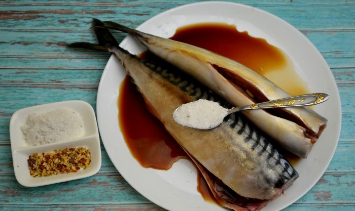 Mackerel on the grill