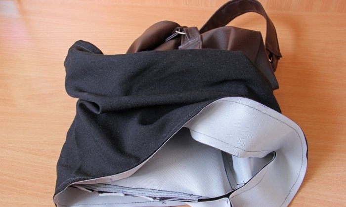 We sew a backpack from leatherette