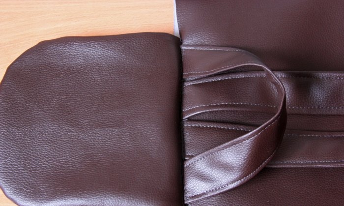 We sew a backpack from leatherette