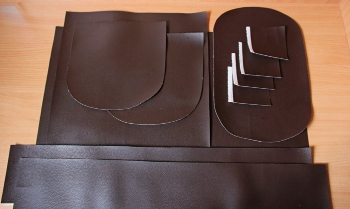 We sew a backpack from leatherette