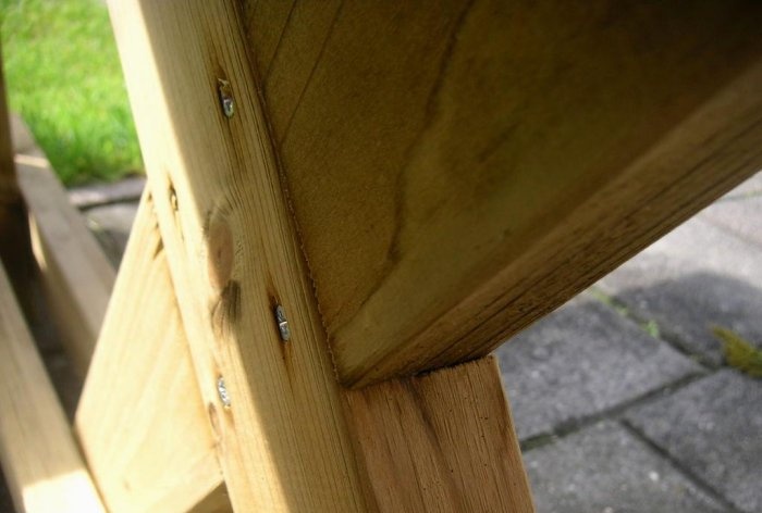 Table with benches for the garden