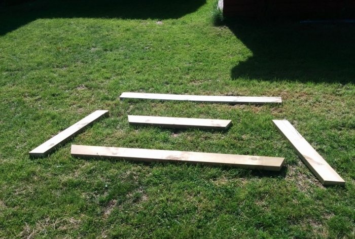 Simple table with benches for garden