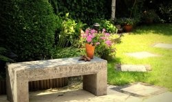 Concrete bench for the garden