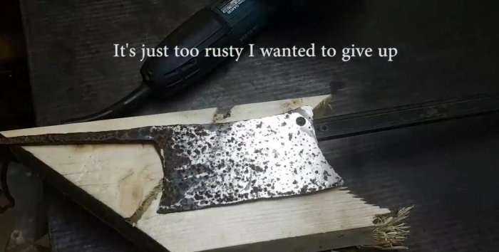 Restoring a completely rusty kitchen cleaver