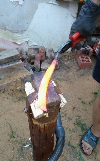 A simple homemade blacksmith's forge