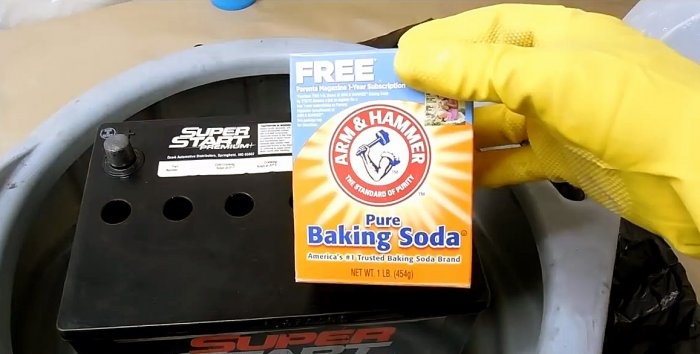 How to restore a car battery with baking soda