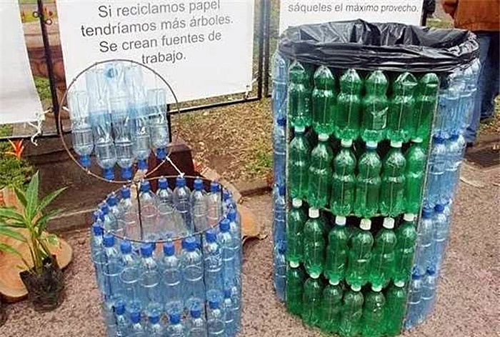 Unusual use of plastic bottles in the countryside