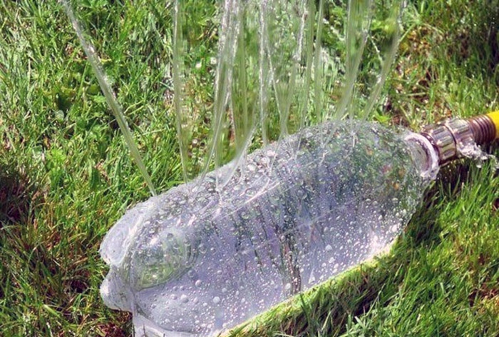 Unusual use of plastic bottles in the countryside