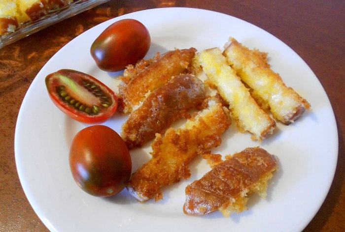 Breaded fried cheese