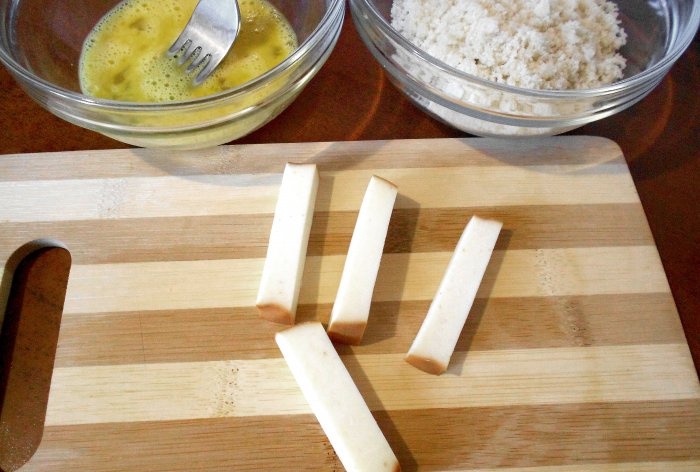 Breaded fried cheese