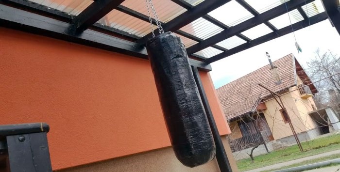 Homemade punching bag