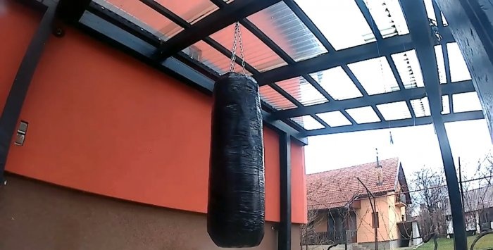 Homemade punching bag