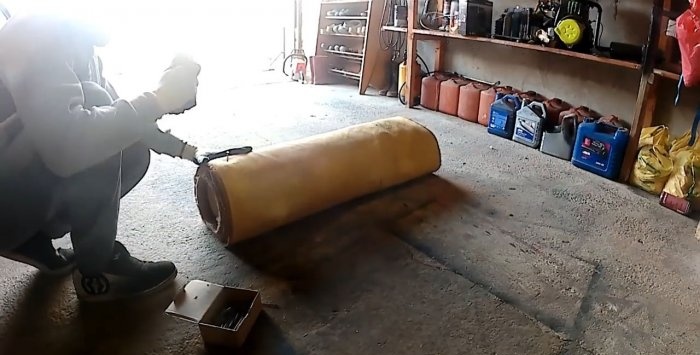 Homemade punching bag